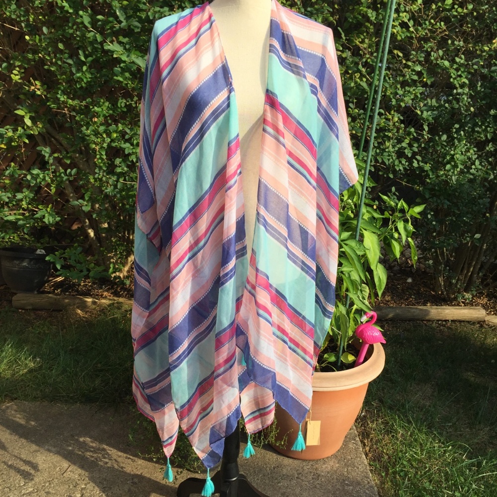 Justin & Taylor Multi Color Ruana - Picture 2 of 8
